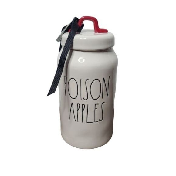 NWT Halloween  Rae Dunn Disney Villains Poison Apples Maleficent Canister - Picture 1 of 8